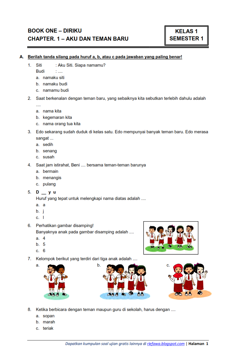 Panduan Lengkap Download Soal Tematik Kelas 1 Semester 1 PDF: Memaksimalkan Potensi Belajar Anak