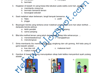 Tingkatkan Kualitas Belajar: Download Soal Tematik Kelas 1 SD Tema 3 Lengkap dan Relevan