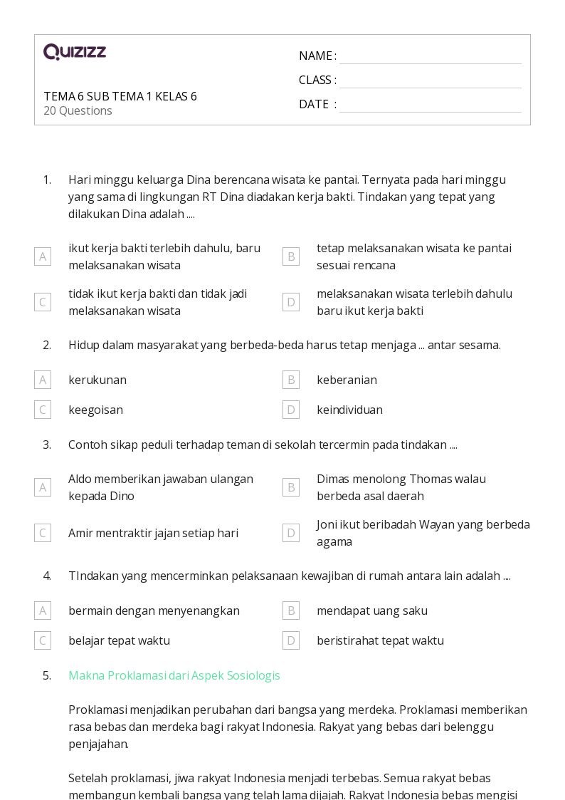 50 lembar kerja Tema untuk Kelas 6 di Quizizz Gratis Dapat Dicetak 50 lembar kerja Tema untuk Kelas 6 di Quizizz Gratis Dapat Dicetak