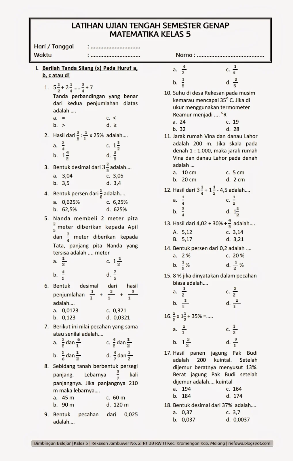 Soal Uts Matematika Kelas 3 Semester 1 Kurikulum 2013 Dalchaebi Soal Uts Matematika Kelas 3 Semester 1 Kurikulum 2013 Dalchaebi