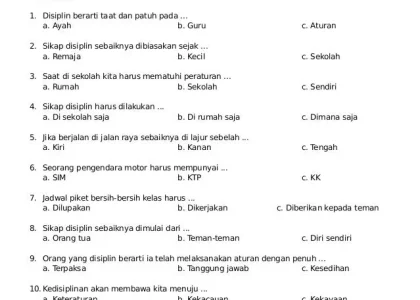 5 Soal UTS PKN Kelas 3 SD Semester 2 Kurikulum 2013 yang Sering Keluar di 2026, Wajib Tahu!