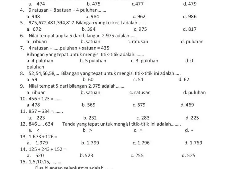 7 Kumpulan Soal Soal Kelas 3 SD 2026 yang Wajib Dicoba Sebelum Ujian Akhir Semester