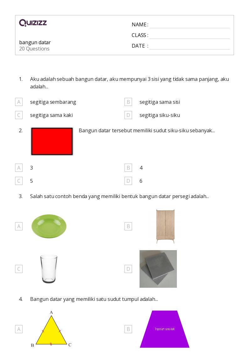 50 lembar kerja Bentuk Datar untuk Kelas 3 di Quizizz Gratis Dapat 50 lembar kerja Bentuk Datar untuk Kelas 3 di Quizizz Gratis Dapat
