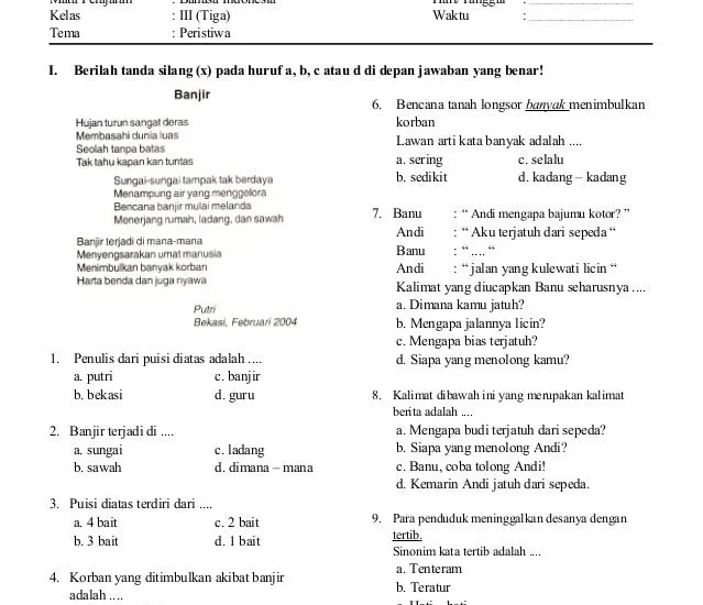 Ternyata Ini 3 Rahasia Soal Ulangan Kelas 3 Tema 5 yang Jarang Diketahui di 2026