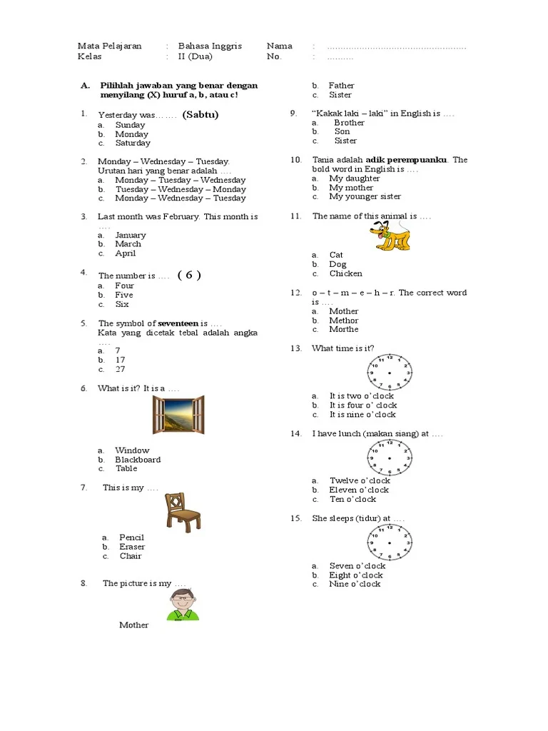 download soal bahasa inggris kelas 2 sd semester 2 kurikulum2013 download soal bahasa inggris kelas 2 sd semester 2 kurikulum2013
