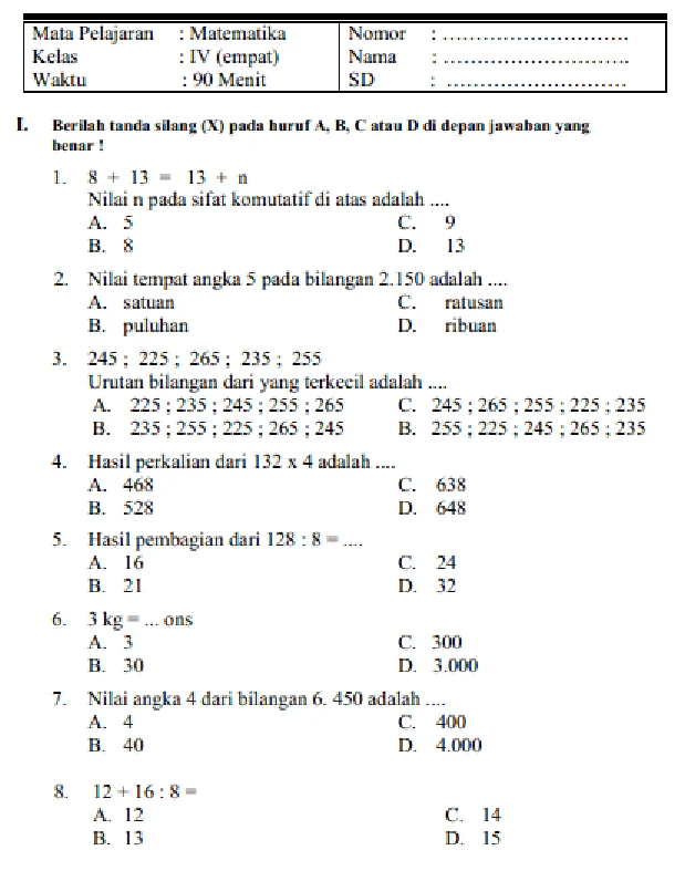 KisiKisi Soal Uas Sd Kelas 6 2013 ggetawards - Soal Soal Matematika KisiKisi Soal Uas Sd Kelas 6 2013 ggetawards - Soal Soal Matematika
