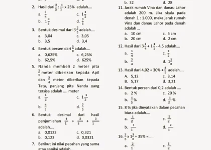 Akhirnya Tersedia 7 Link Download Soal Matematika Kelas 5 Semester 1 Kurikulum 2013 Tahun 2026 Wajib Dicoba