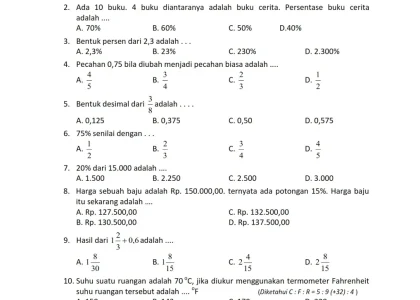 Akhirnya Terungkap 7 Bank Soal PAS Matematika Kelas 5 Semester 2 Kurikulum 2013 yang Wajib Dikuasai di 2026