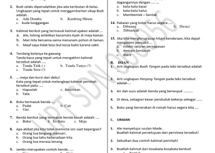 Akhirnya Terungkap Rahasia Bank Soal PAS 1 Kelas 2 Tema 2 yang Wajib Diketahui Orang Tua