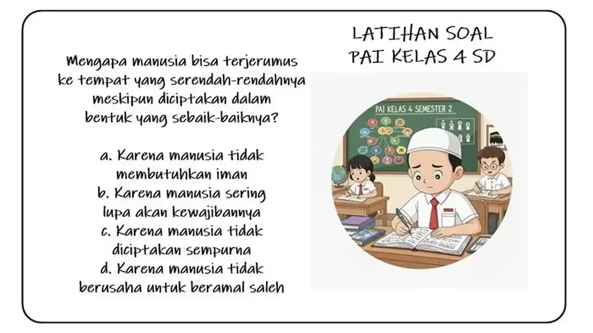 50 Soal PAI Kelas 4 SD Semester 2 Bab 6 - Bab 10 Kurikulum Merdeka dan