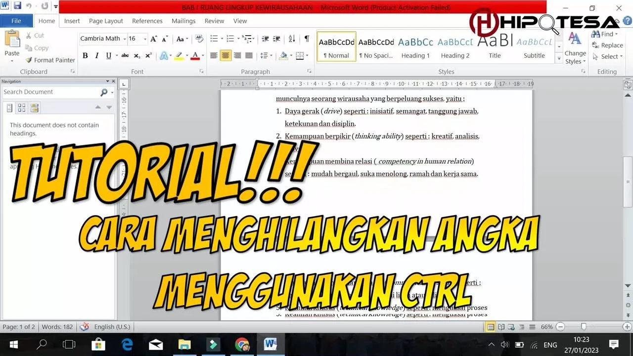Cara Menghilangkan Angka Menggunakan CTRL di Microsoft Word - YouTube Cara Menghilangkan Angka Menggunakan CTRL di Microsoft Word - YouTube