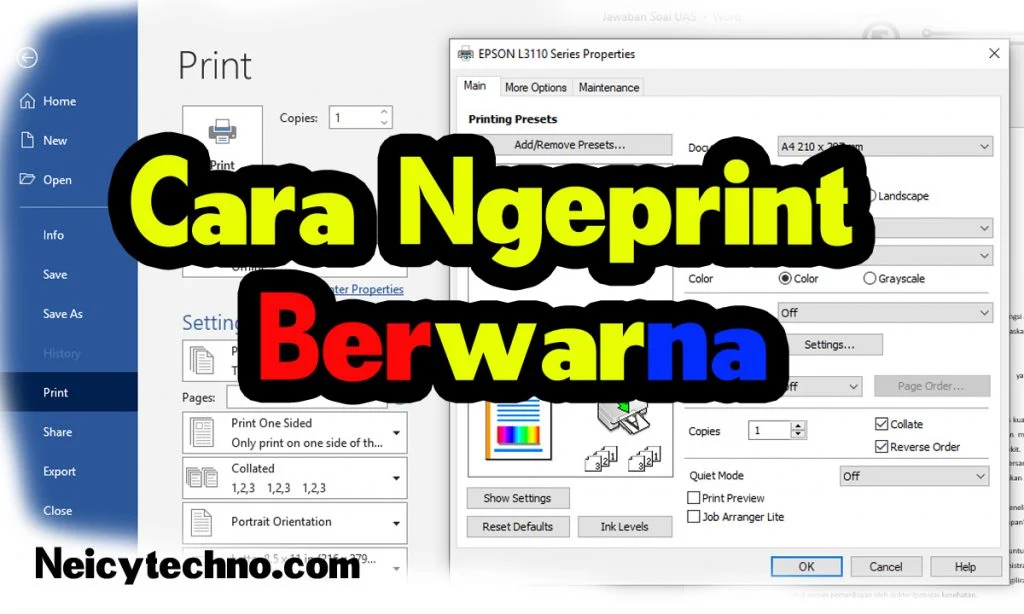 Cara Ngeprint Berwarna - Neicy Techno Cara Ngeprint Berwarna - Neicy Techno