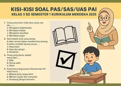 Akhirnya Terungkap Kisi Kisi Soal PAI Kelas 3 UTS Semester 1 K13 yang Wajib Dipelajari Siswa