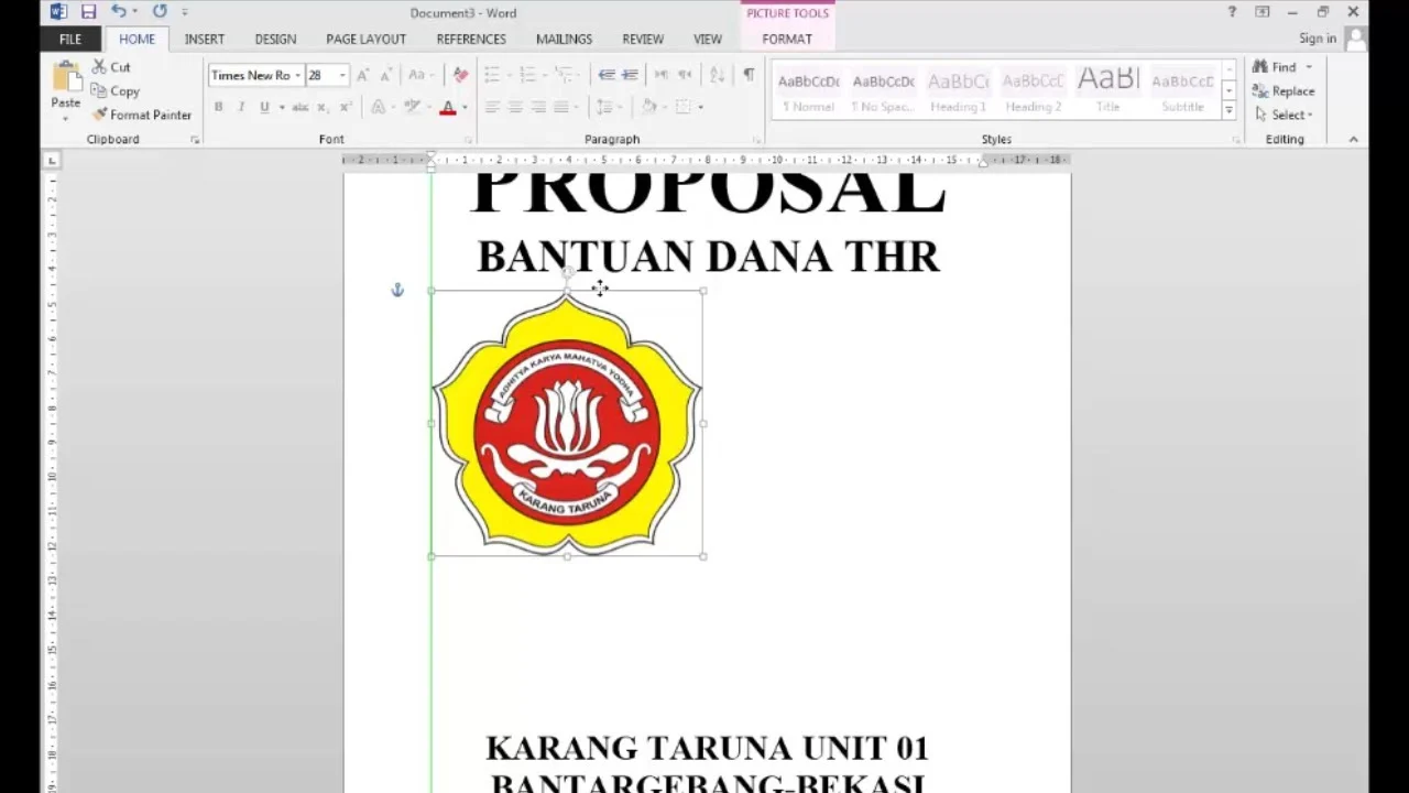 Cara Mudah Menggeser Gambar Logo di Word - YouTube