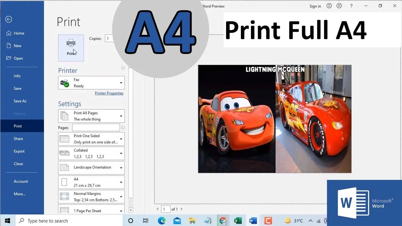 Cara Print Gambar Full Kertas A4 di Word Ternyata Semudah Ini, Wajib Tahu Agar Tidak Terpotong