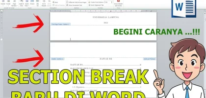 Cara Mudah Membuat Section Break Baru di Halaman Word - YouTube