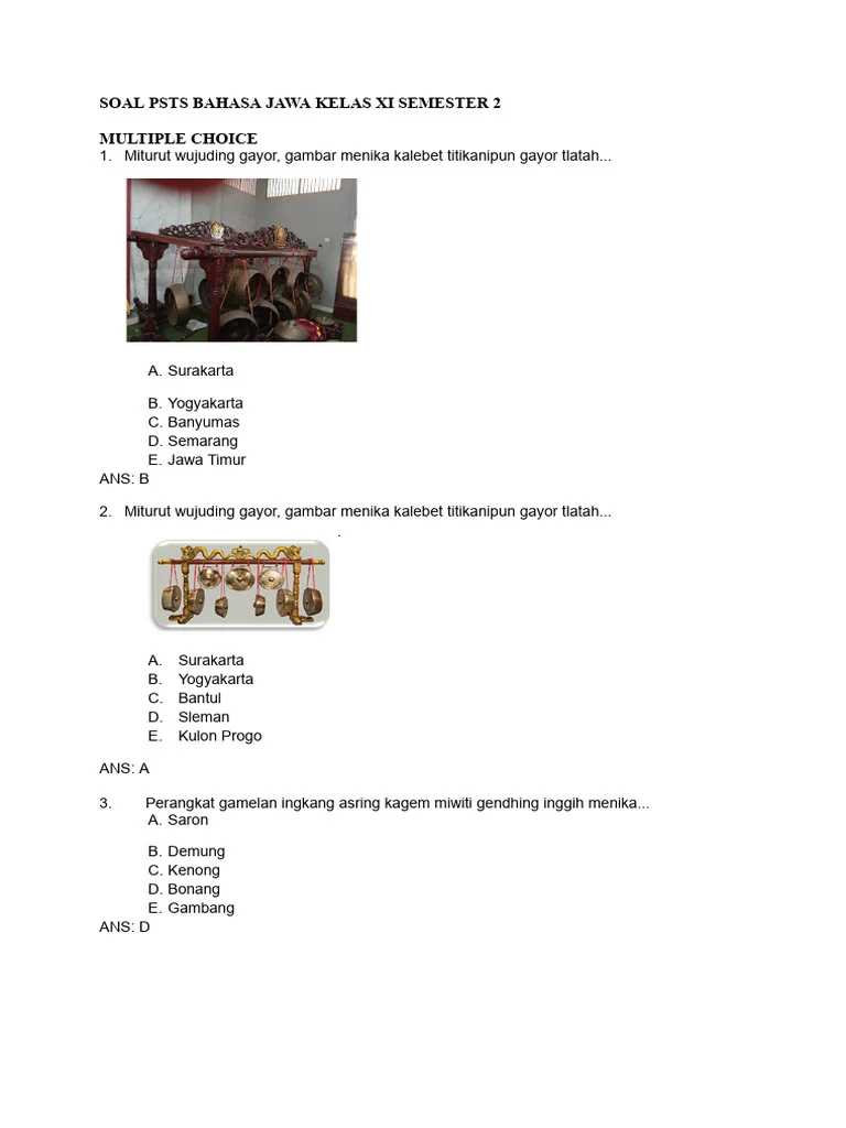 Rahasia contoh soal soal bahasa jawa kelas 11 semester 2 yang Wajib Kamu Kuasai