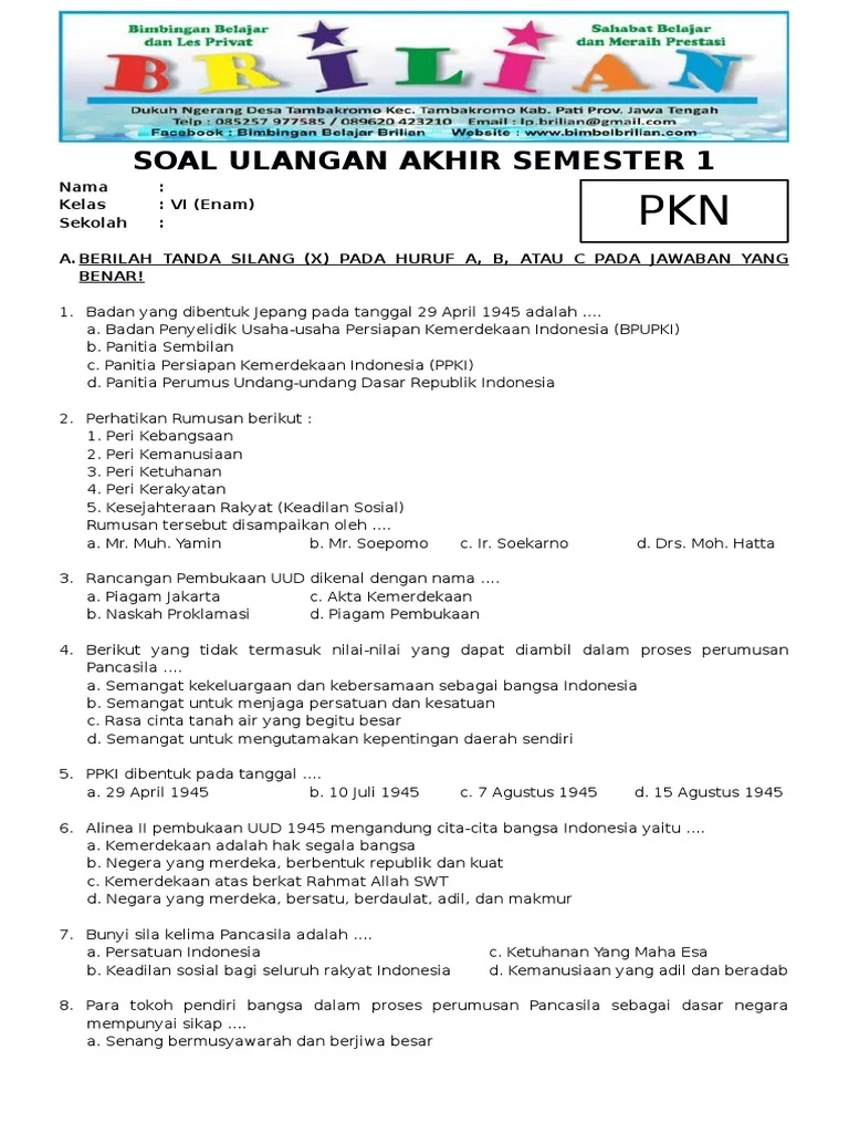 Ternyata Ini Bedanya Soal PKN Kelas 6 Semester 1 Kurikulum 2013 dan Kurikulum Merdeka yang Wajib Diketahui