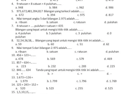 Ternyata Ini Rahasia Kisi Kisi Soal Matematika Kelas 3 SD Semester 1 yang Sering Terlewat, Wajib Tahu Sebelum Ulangan