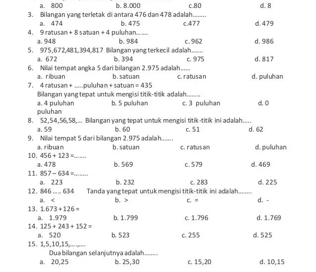 Ternyata Ini Rahasia Kisi Kisi Soal Matematika Kelas 3 SD Semester 1 yang Sering Terlewat, Wajib Tahu Sebelum Ulangan