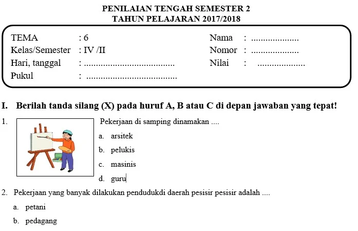 7 Contoh Soal Soal Kelas 4 Semester 2 K13 yang Mengejutkan, Siap OMI Matematika 2026