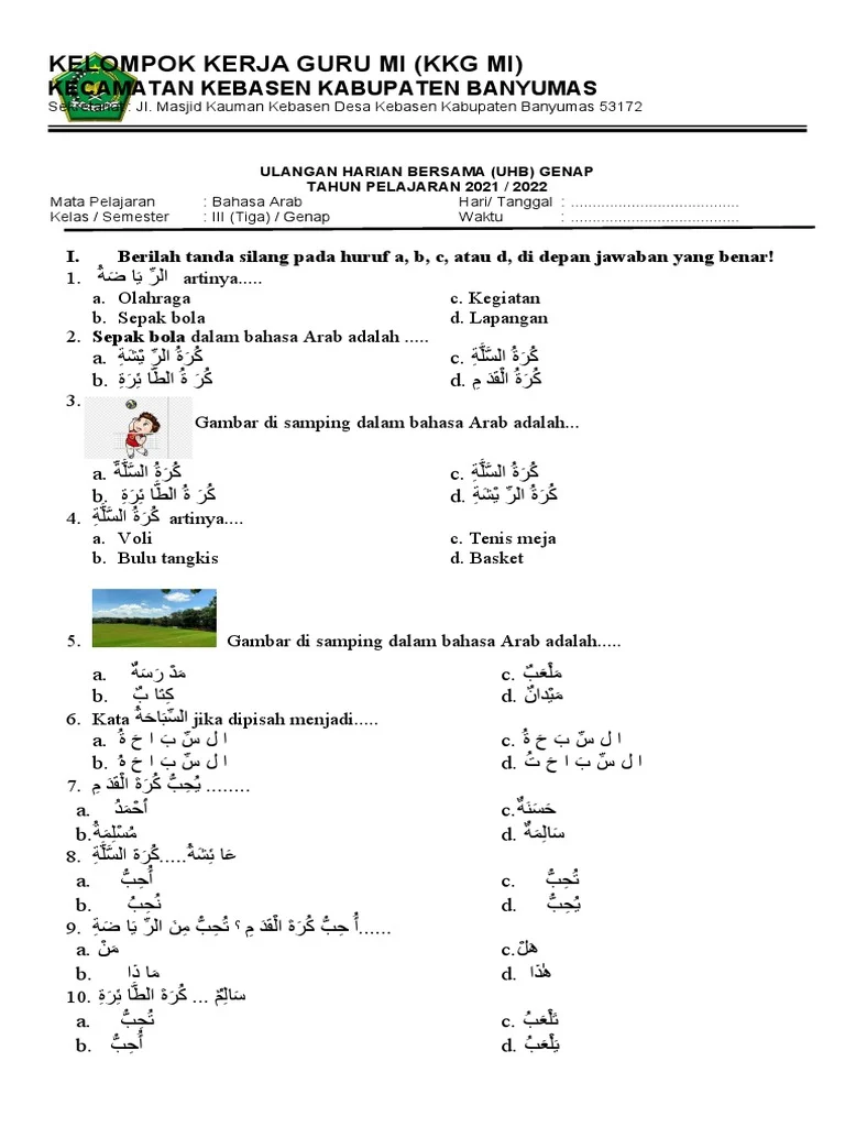 Rahasia Nilai Sempurna Bocoran soal uas bahasa arab kelas 3 semester genap Terbaru