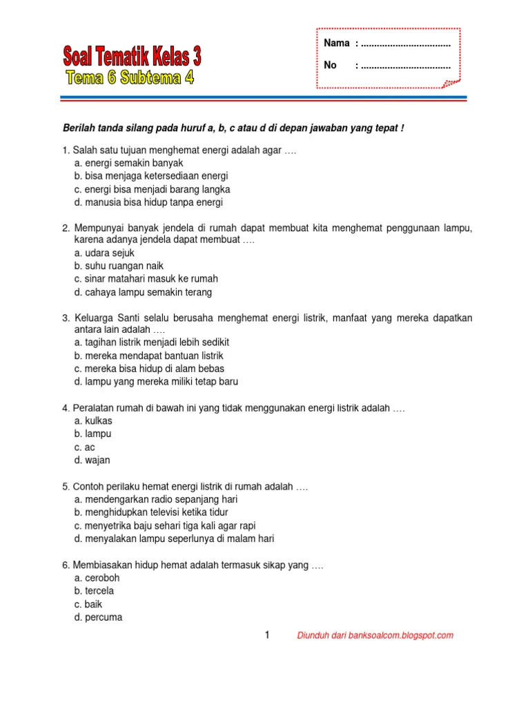 Rahasia Nilai Sempurna dengan Latihan Soal Tematik Kelas 3 Semester 2 Tema 6 Terbaru