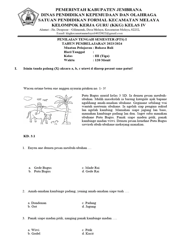 Rahasia Sukses Menjawab Soal UAS Bahasa Bali Kelas 3 SD Semester 1 Agar Nilai Sempurna Rahasia Sukses Menjawab Soal UAS Bahasa Bali Kelas 3 SD Semester 1 Agar Nilai Sempurna